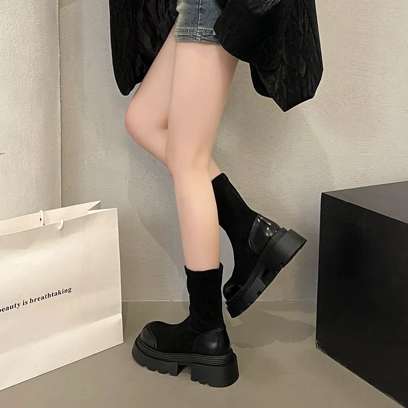 Take The Qin Ankle Boots 6.5cm Women's Black-4