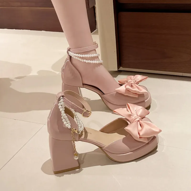 Take The Qin Chunky Heel Mary Jane Shoes 7cm Women's-20