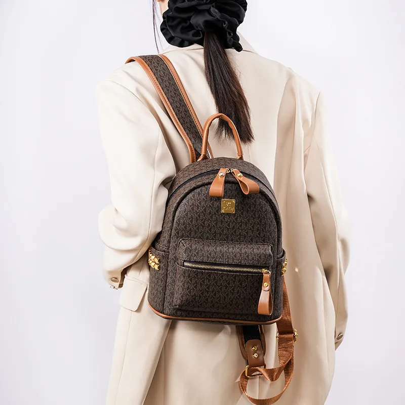 Teddy Bear Collection Pu Backpack Women's Coffee/Ecru/Pink/Black-2