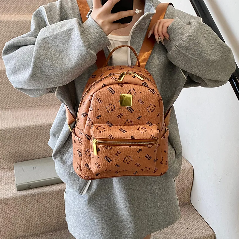 Teddy Bear Collection PU Backpack Women's Multicolor-13