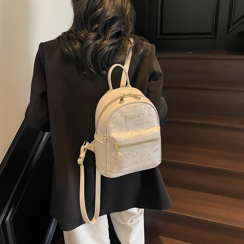 Teddy Bear Collection PU Backpack Women's Multicolor-9