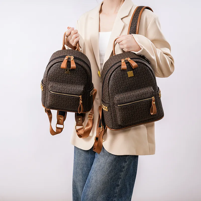 Teddy Bear Collection Pu Backpack Women's Coffee/Ecru/Pink/Black-3