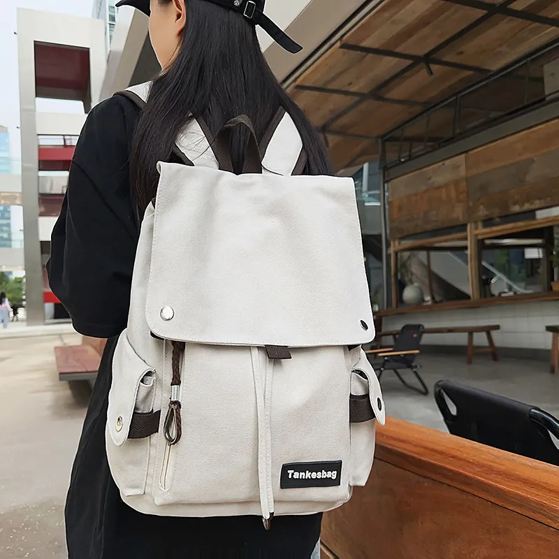 Teddy Bear Collection Canvas Backpack Unisex Multicolor-2