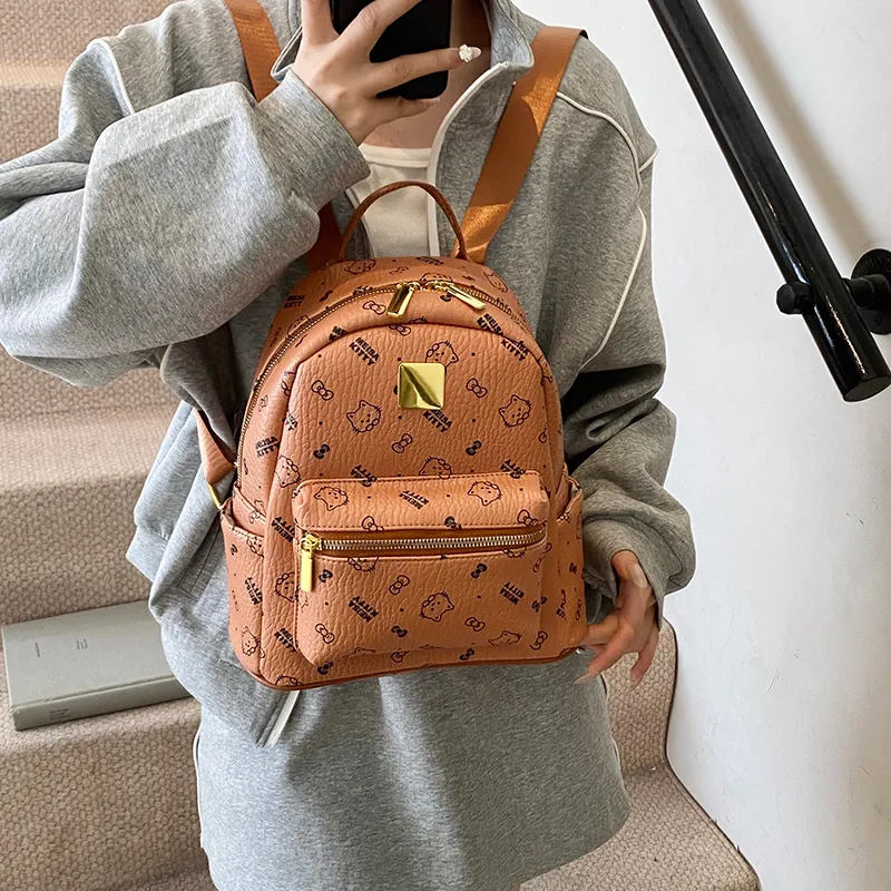 Teddy Bear Collection PU Backpack Women's Multicolor-12