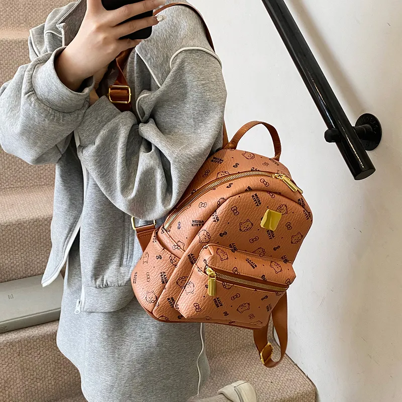 Teddy Bear Collection PU Backpack Women's Multicolor-15