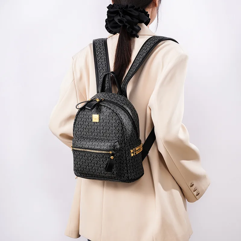 Teddy Bear Collection Pu Backpack Women's Coffee/Ecru/Pink/Black-23