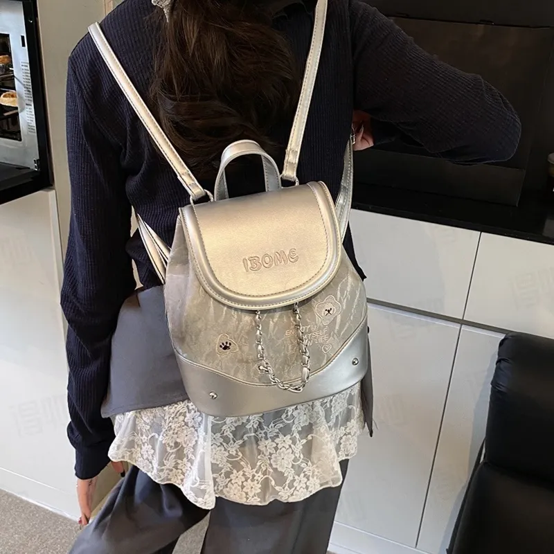 Teddy Bear Collection PU Backpack Women's Multicolor-23