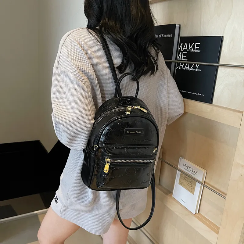 Teddy Bear Collection PU Backpack Women's Multicolor-19