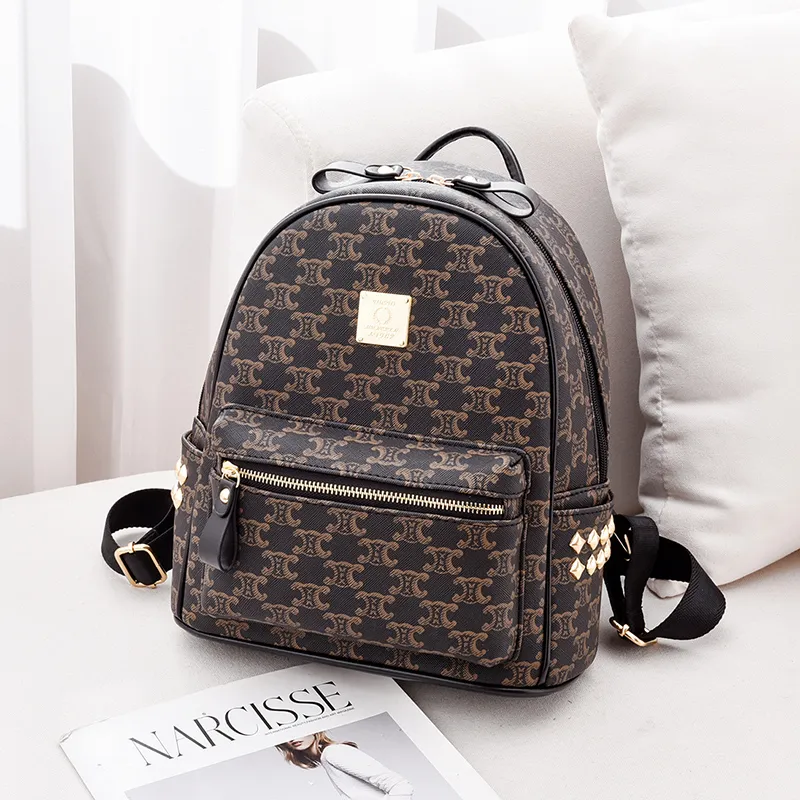 Teddy Bear Collection PU Backpack Women's Black/Coffee-9