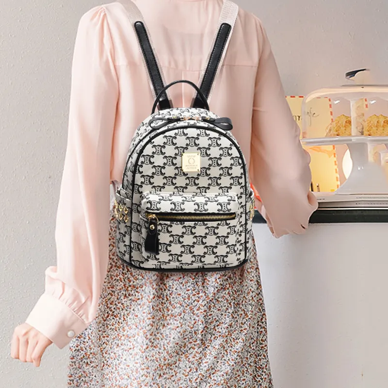 Teddy Bear Collection PU Backpack Women's Black/Coffee-3