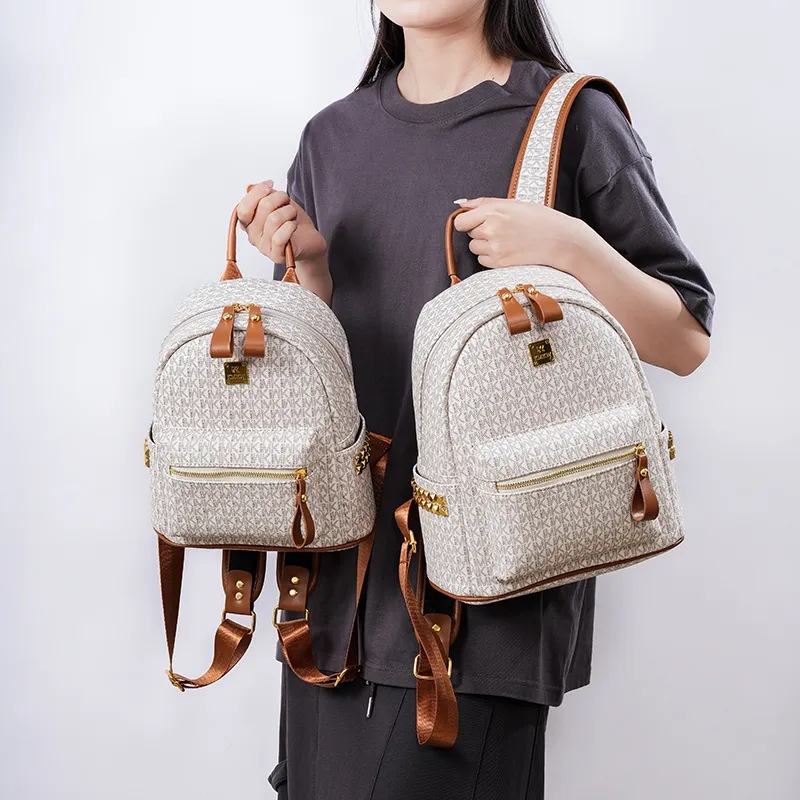 Teddy Bear Collection Pu Backpack Women's Coffee/Ecru/Pink/Black-9