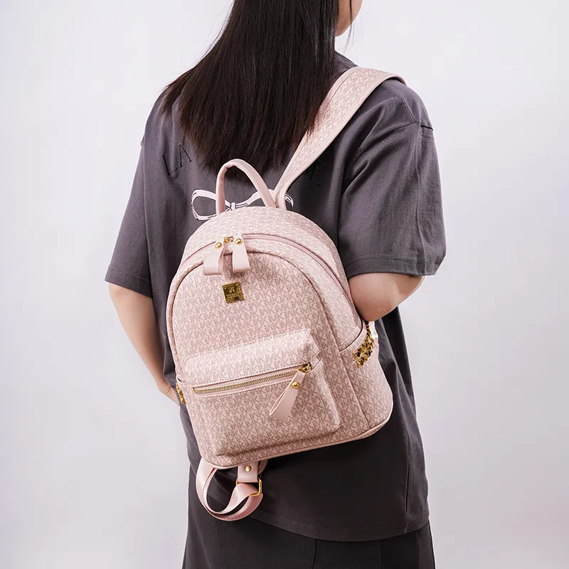 Teddy Bear Collection Pu Backpack Women's Coffee/Ecru/Pink/Black-14