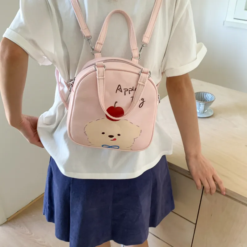 Teddy Bear Collection PU Backpack Women's Multicolor-10