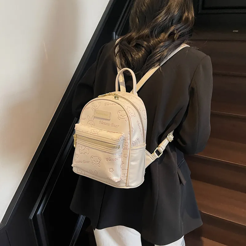 Teddy Bear Collection PU Backpack Women's Multicolor-8