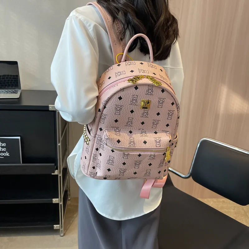 Teddy Bear Collection PU Backpack Tubas Women's Multicolor-12