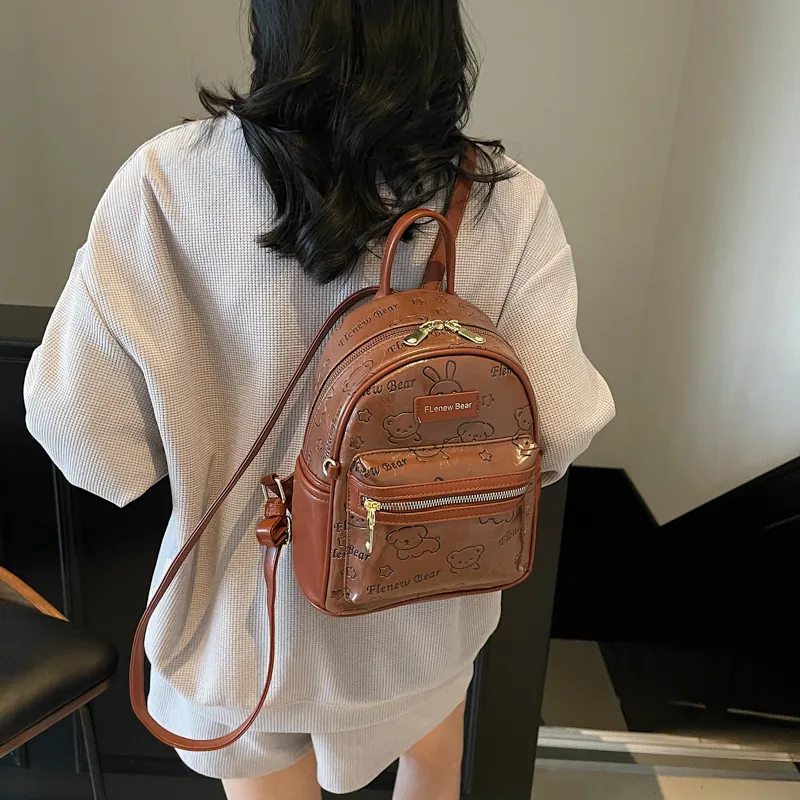 Teddy Bear Collection PU Backpack Women's Multicolor-15