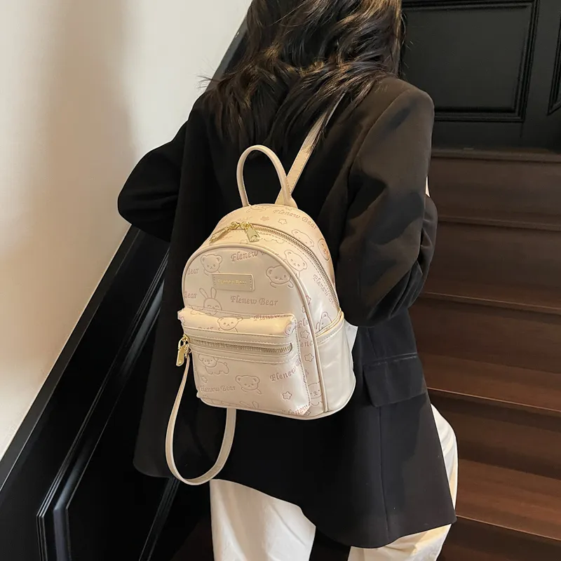 Teddy Bear Collection PU Backpack Women's Multicolor-10