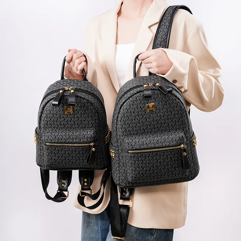 Teddy Bear Collection Pu Backpack Women's Coffee/Ecru/Pink/Black-21