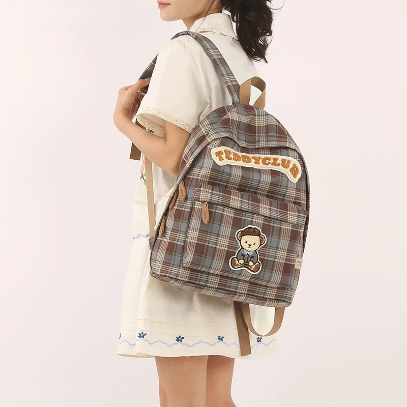 Teddy Bear Collection Nylon Backpack Women's Brown-4