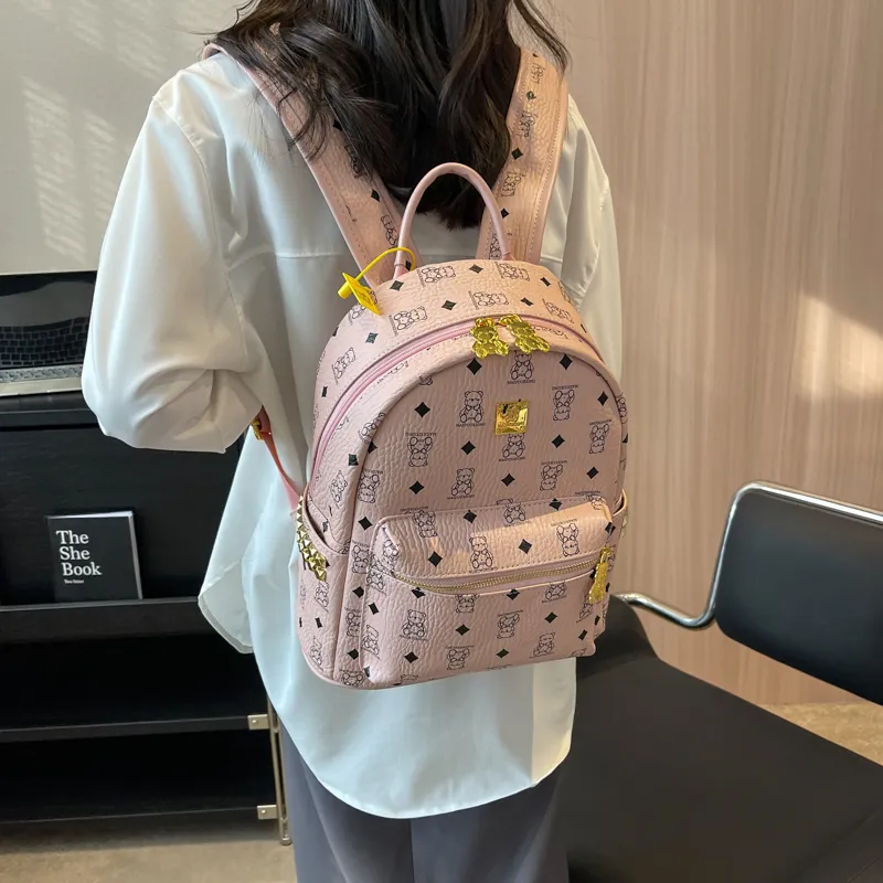 Teddy Bear Collection PU Backpack Tubas Women's Multicolor-13