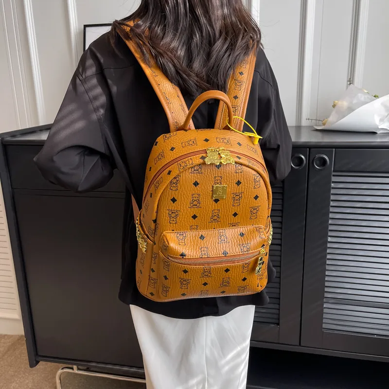 Teddy Bear Collection PU Backpack Tubas Women's Multicolor-4