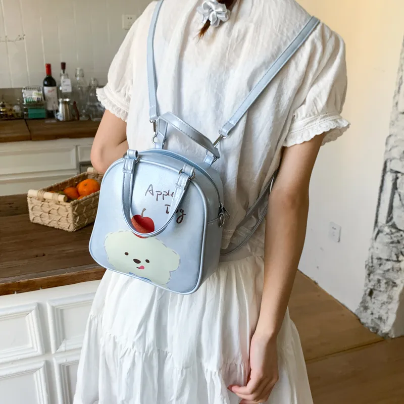 Teddy Bear Collection PU Backpack Women's Multicolor-5