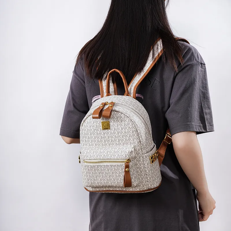 Teddy Bear Collection Pu Backpack Women's Coffee/Ecru/Pink/Black-8