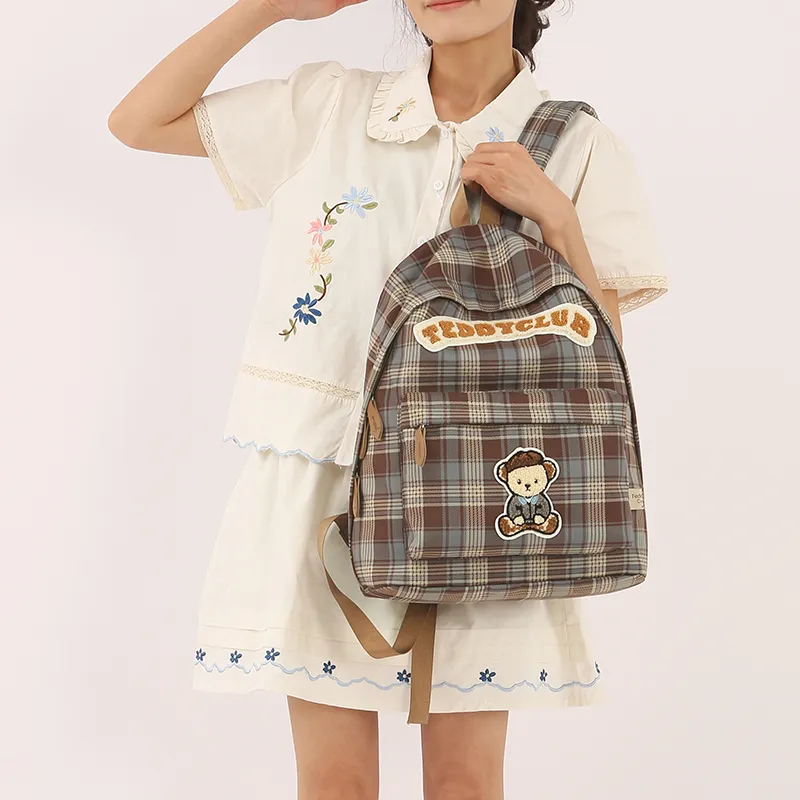 Teddy Bear Collection Nylon Backpack Women's Brown-5