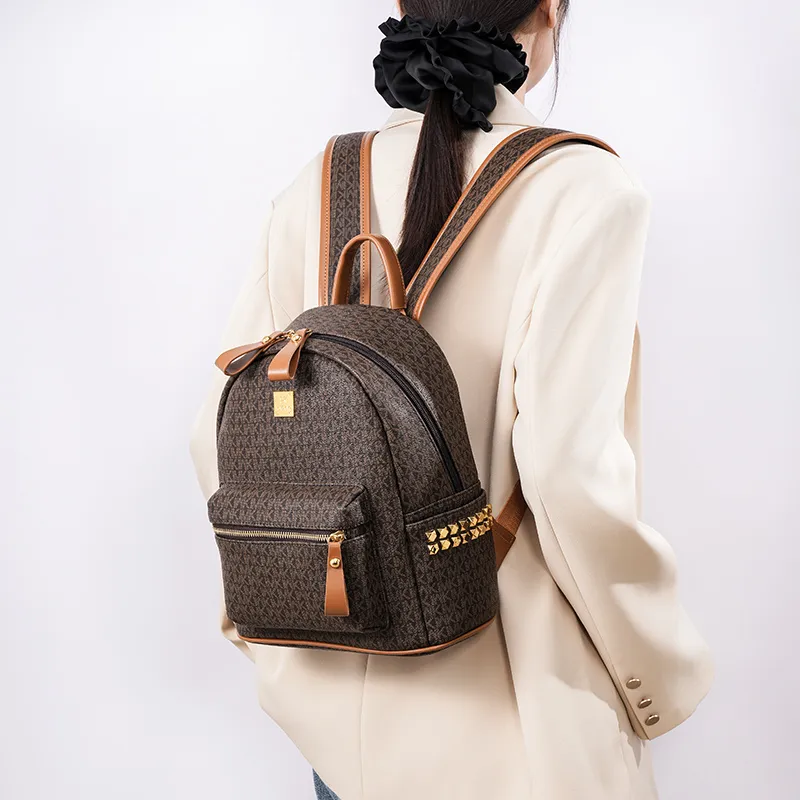 Teddy Bear Collection Pu Backpack Women's Coffee/Ecru/Pink/Black-4