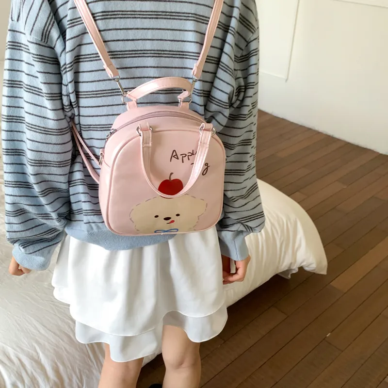 Teddy Bear Collection PU Backpack Women's Multicolor-8