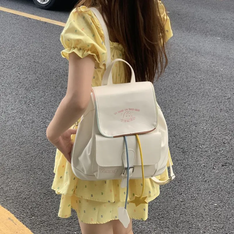 Teddy Bear Collection PU Backpack Women's White-5