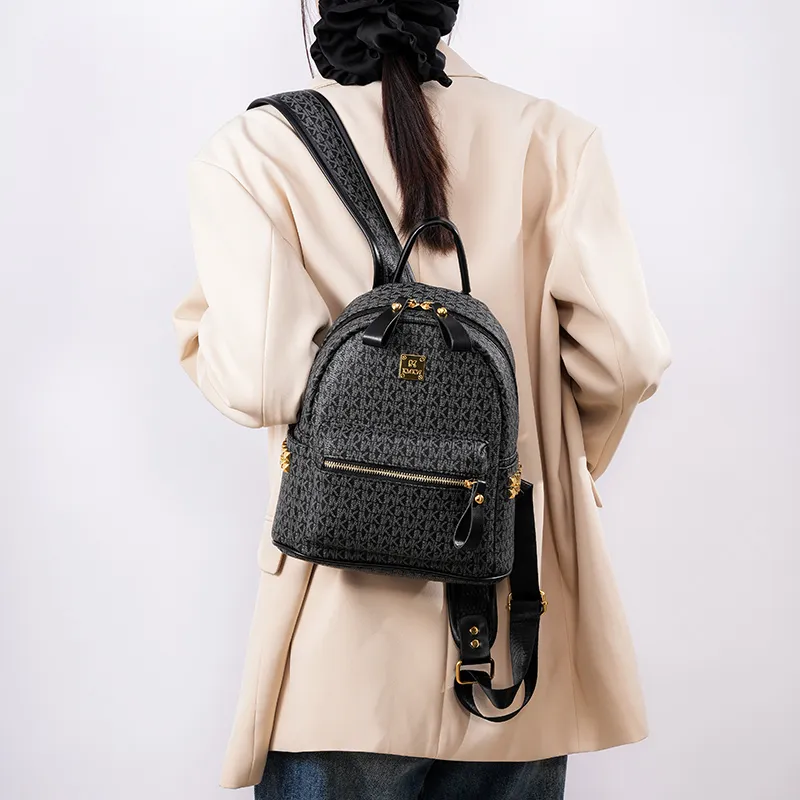 Teddy Bear Collection Pu Backpack Women's Coffee/Ecru/Pink/Black-22