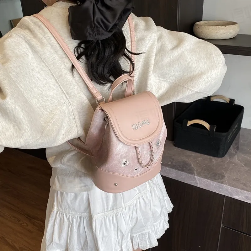 Teddy Bear Collection PU Backpack Women's Multicolor-11