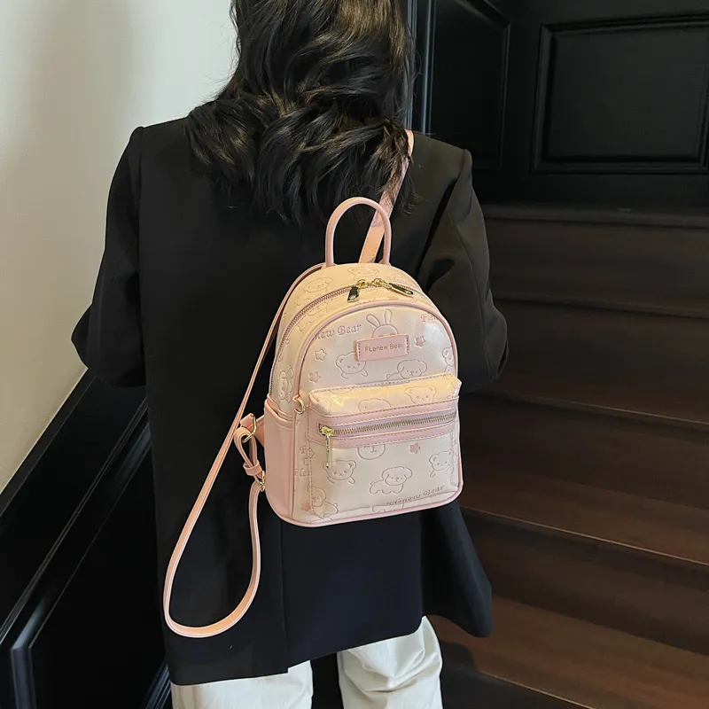 Teddy Bear Collection PU Backpack Women's Multicolor-1