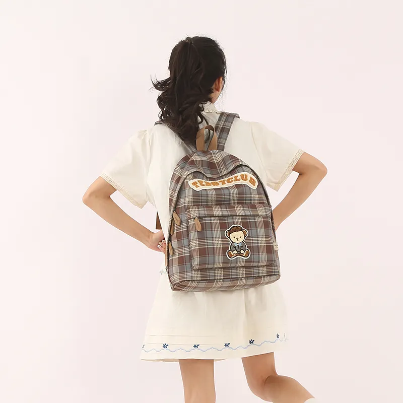 Teddy Bear Collection Nylon Backpack Women's Brown-3