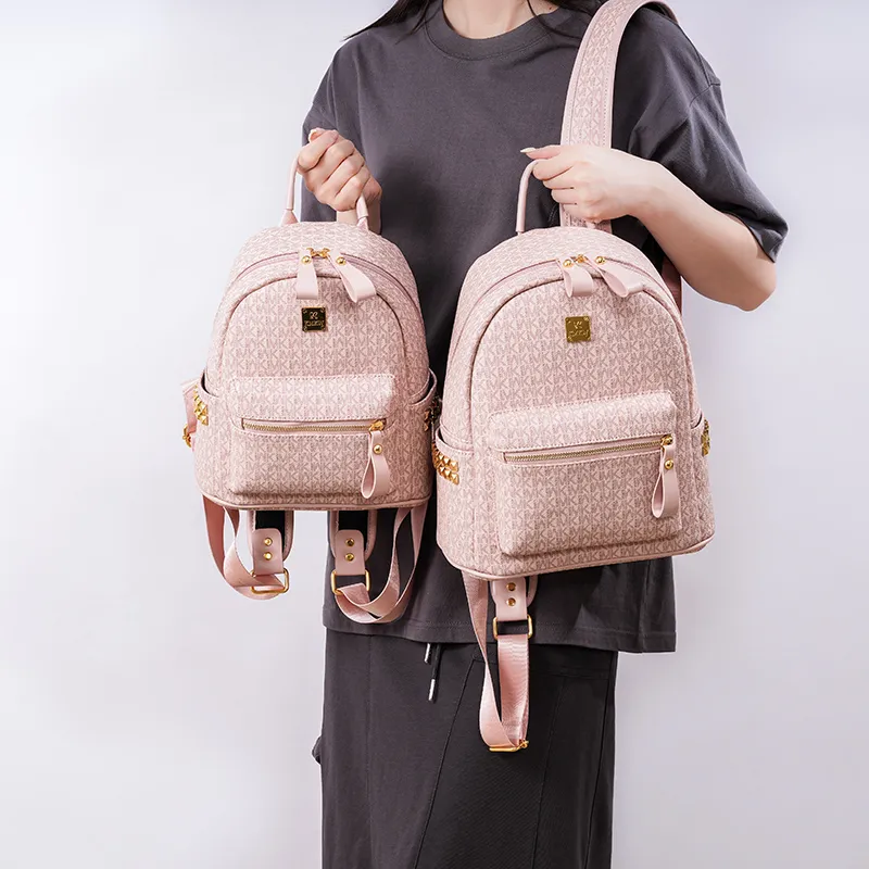 Teddy Bear Collection Pu Backpack Women's Coffee/Ecru/Pink/Black-15