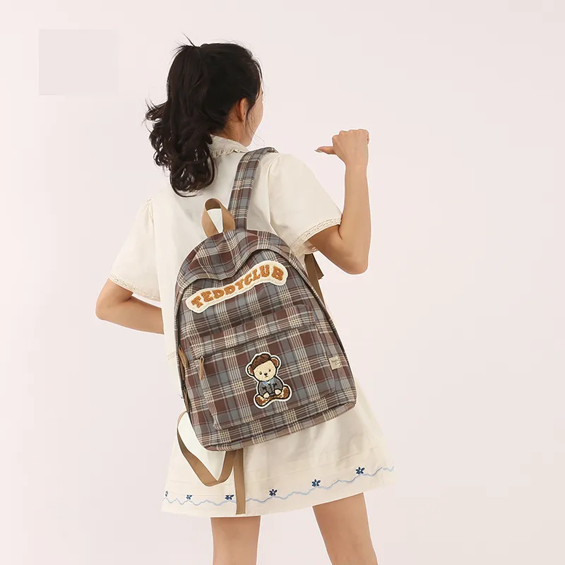 Teddy Bear Collection Nylon Backpack Women's Brown-6