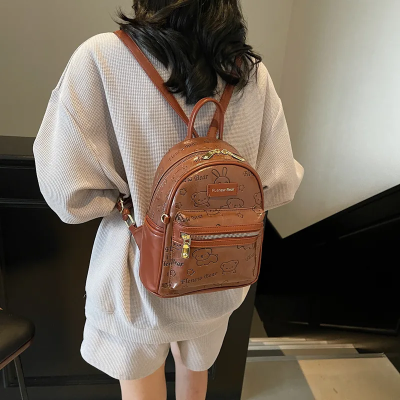 Teddy Bear Collection PU Backpack Women's Multicolor-13