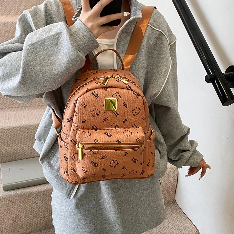 Teddy Bear Collection PU Backpack Women's Multicolor-11