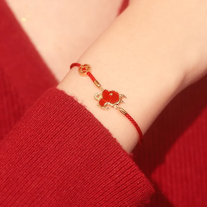 FANCI 18K Gold Set With Red Agate Bracelets Women's-1
