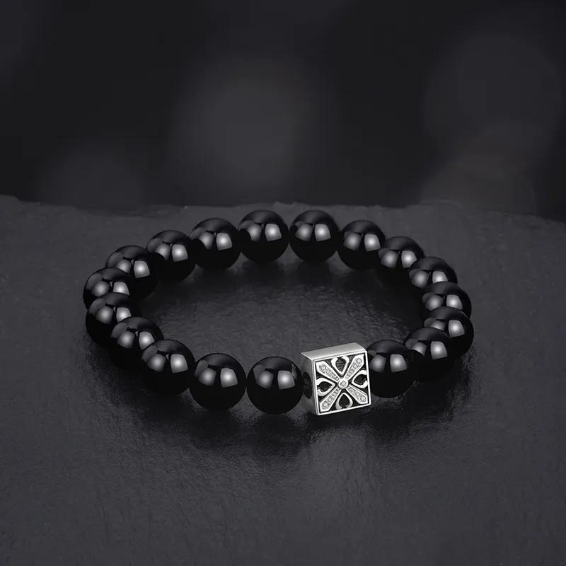 FANCI Natural Obsidian Jade Bracelets Men's-1