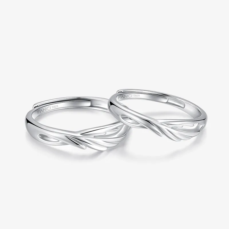 FANCI S925 Silver Ring Pair Unisex-2
