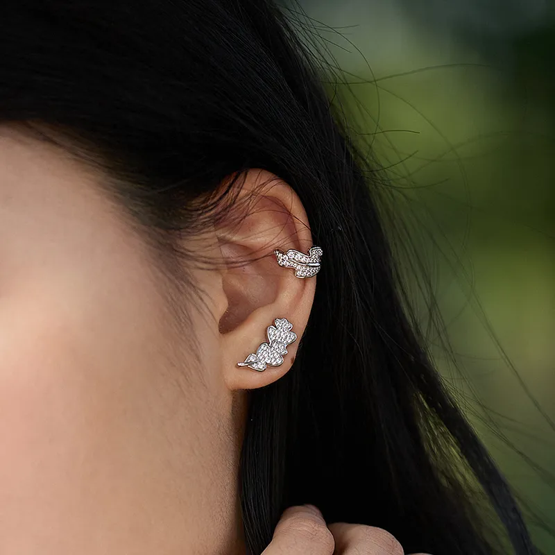 FANCI S925 Silver Stud Earrings Women's-1