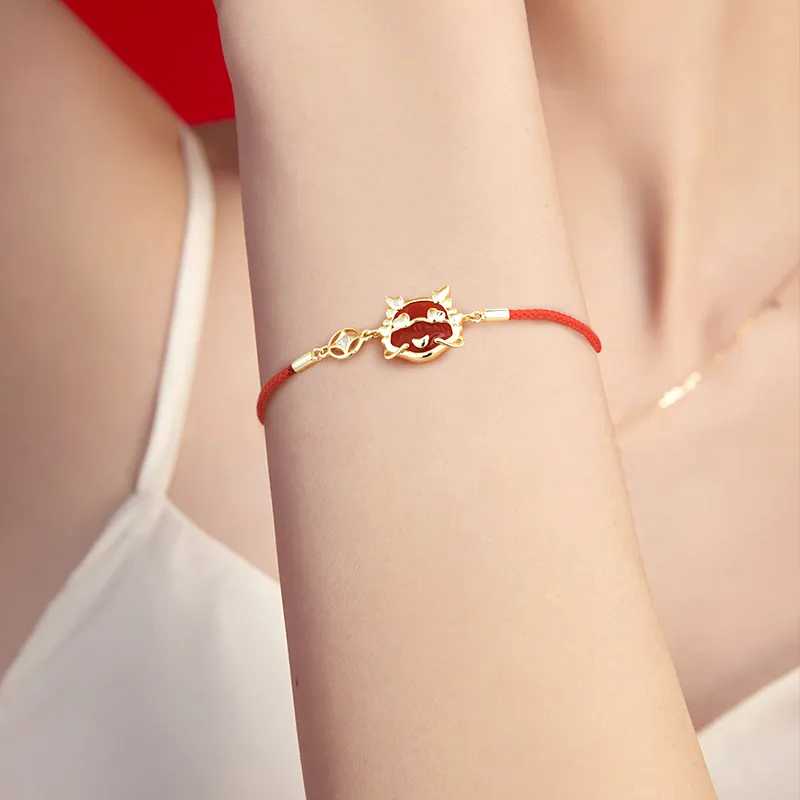 FANCI Luxe S925 Silver Inlay Red Agate Bracelets Women's-1