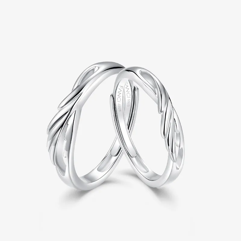 FANCI S925 Silver Ring Pair Unisex-3