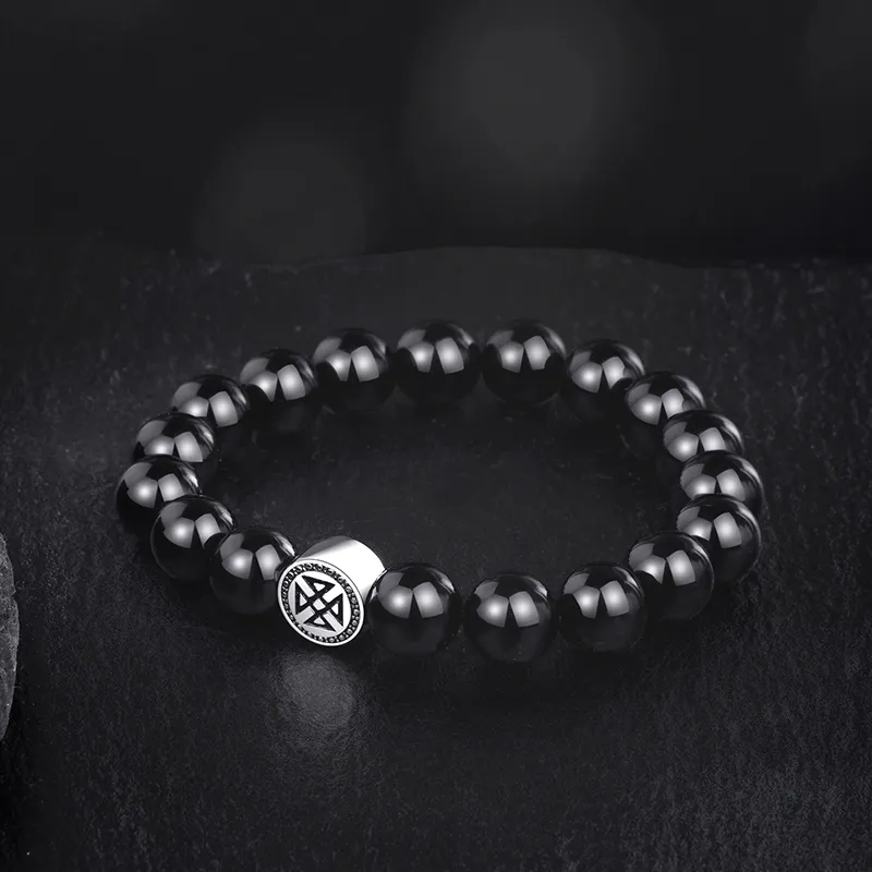 FANCI Natural Obsidian Jade Bracelets Men's-6