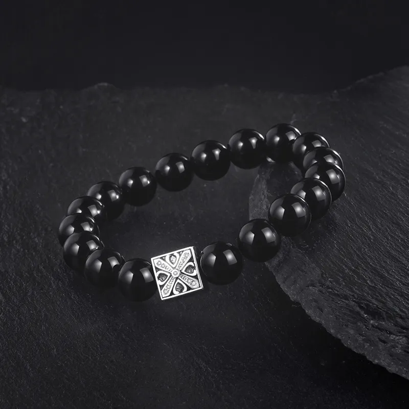 FANCI Natural Obsidian Jade Bracelets Men's-2