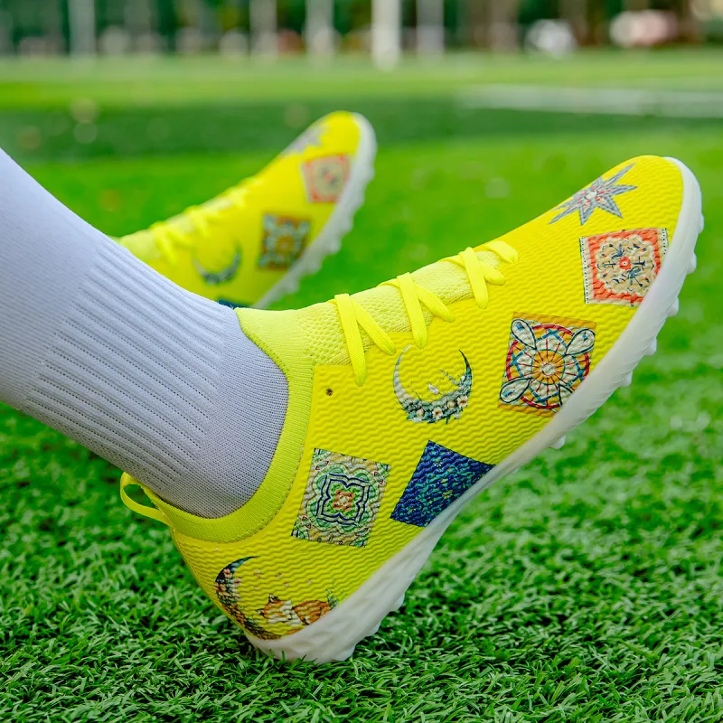 Saibi Slip Resistant, Abrasion Resistant, Waterproof Coverage Competition Training Multi Surface TF Soccer Shoes Unisex-32