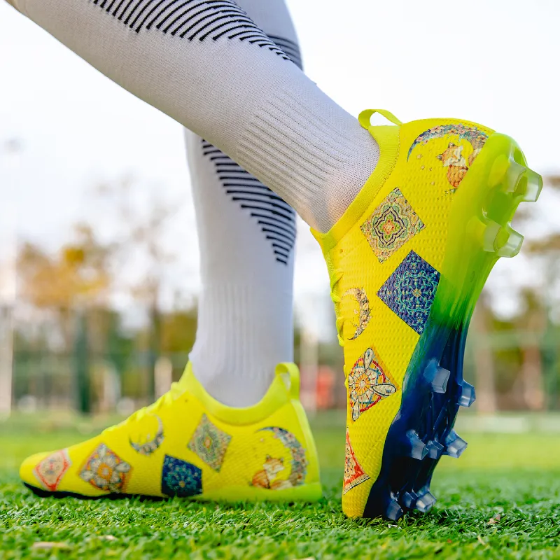 Saibi Slip Resistant, Abrasion Resistant, Waterproof Coverage Competition Training Multi Surface TF Soccer Shoes Unisex-59