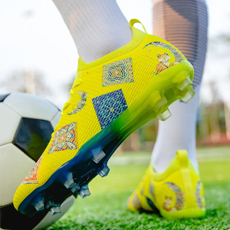 Saibi Slip Resistant, Abrasion Resistant, Waterproof Coverage Competition Training Multi Surface TF Soccer Shoes Unisex-60